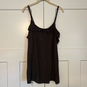 Women's Dark Grey Ruffle Top